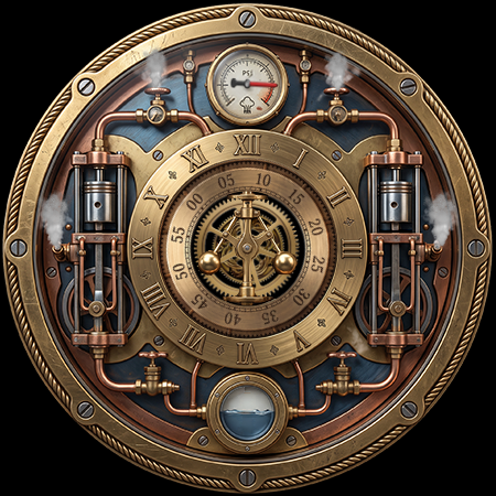 Steampunk watch face for Wear OS by DialCraft Studio