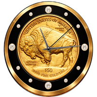 Gold Coin Watch Face with Diamonds