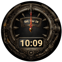 Steampunk Digital and Analog Watch Face