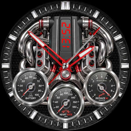 RevTek supercar watch face for Wear OS by DialCraft Studio